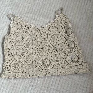 Ellison Crochet Lace Camisole in Cream